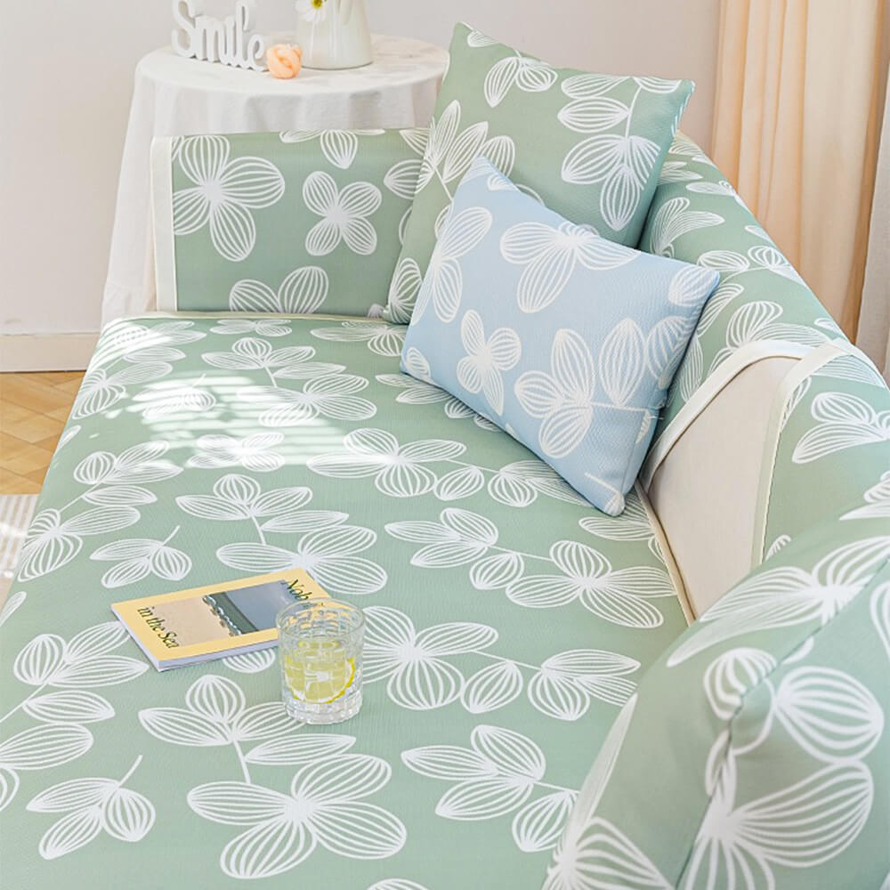 Fresh Floral Ice Silk Cooling Non-Slip Couch Cover – Couch Cover (main) | Petix pet supplies for dogs and cats