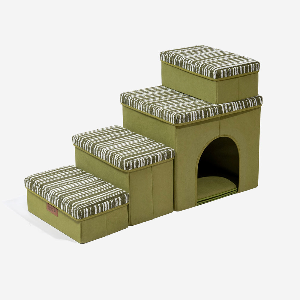 SnugNest Textured Stripe Dog Stairs with Storage - Dog Stairs detail view 11 | Petix pet supplies for dogs and cats