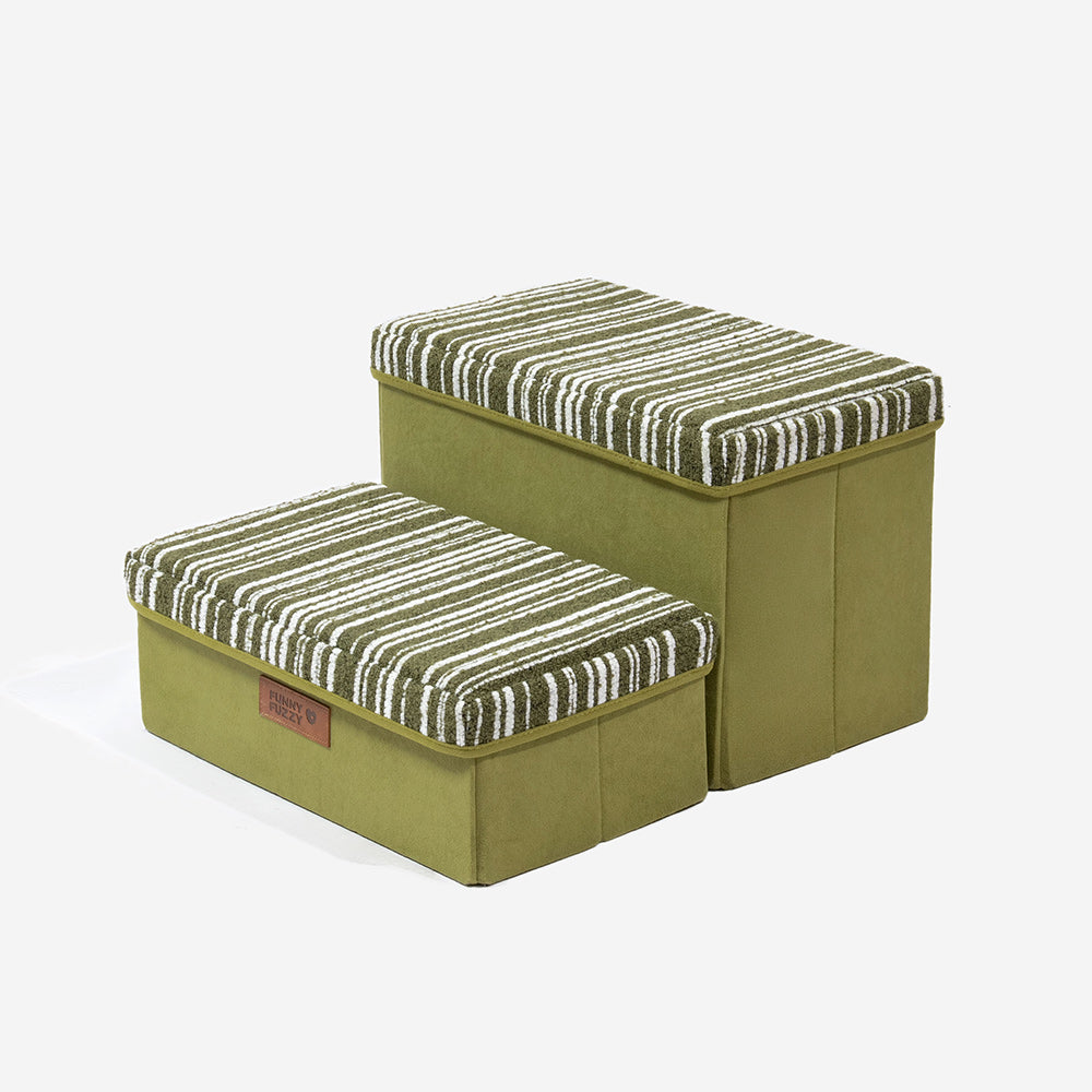 SnugNest Textured Stripe Dog Stairs with Storage - Dog Stairs detail view 9 | Petix pet supplies for dogs and cats