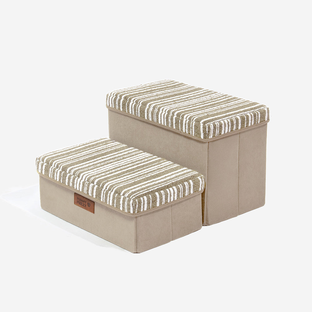 SnugNest Textured Stripe Dog Stairs with Storage - Dog Stairs detail view 15 | Petix pet supplies for dogs and cats