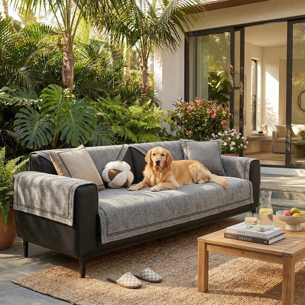 Simple Modern Jacquard High-Weight Non-Slip Chenille Outdoor Couch Co... detail view 6 | Petix pet supplies for dogs and cats