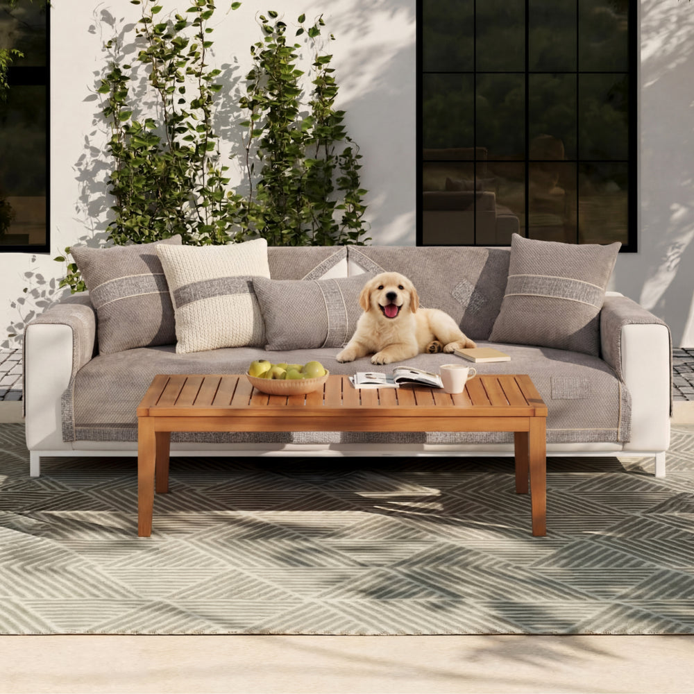 All-Season Modern Tweed Woven Chenille Anti-Slip Outdoor Couch Cover... detail view 4 | Petix pet supplies for dogs and cats