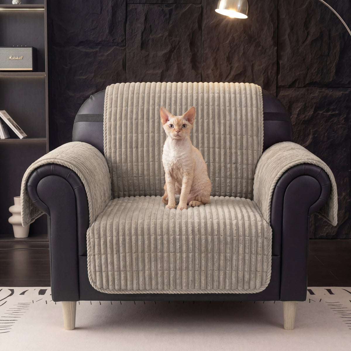 One-Piece Cozy Flannel Sofa Protection Non-Slip Recliner Couch Covers... detail view 6 | Petix pet supplies for dogs and cats