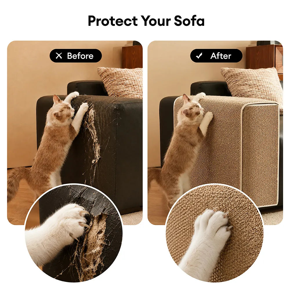 Adjustable Faux Sisal Scratch-Resistant Sofa Armrest Protector Cover... detail view 2 | Petix pet supplies for dogs and cats