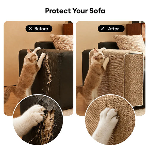 Adjustable Faux Sisal Scratch-Resistant Sofa Armrest Protector Cover... detail view 2 | Petix pet supplies for dogs and cats