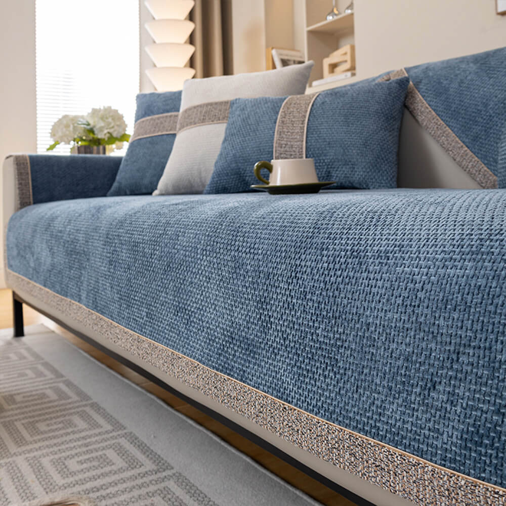 All-Season Modern Tweed Woven Chenille Anti-Slip Outdoor Couch Cover... detail view 2 | Petix pet supplies for dogs and cats