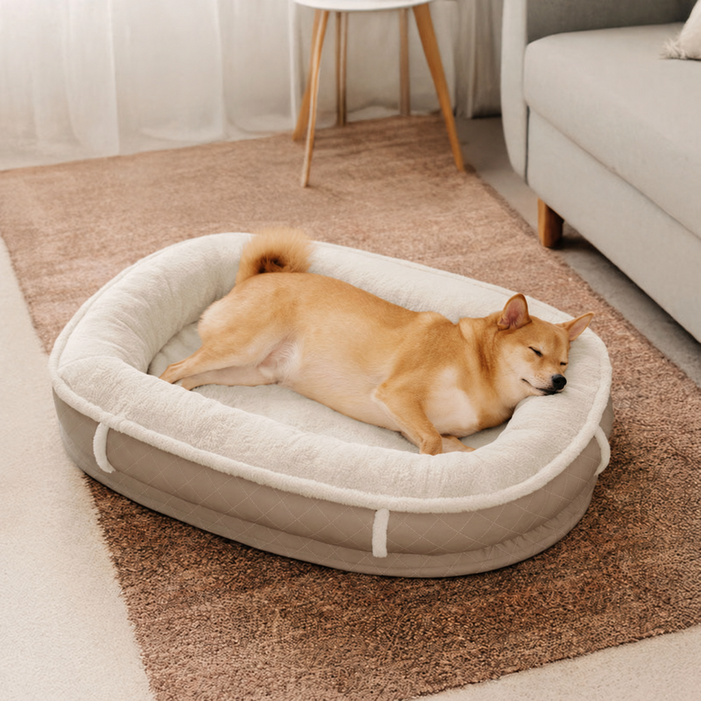 Deluxe Faux Leather & Plush Removable Orthopedic Donut Dog Bed - WarmNest