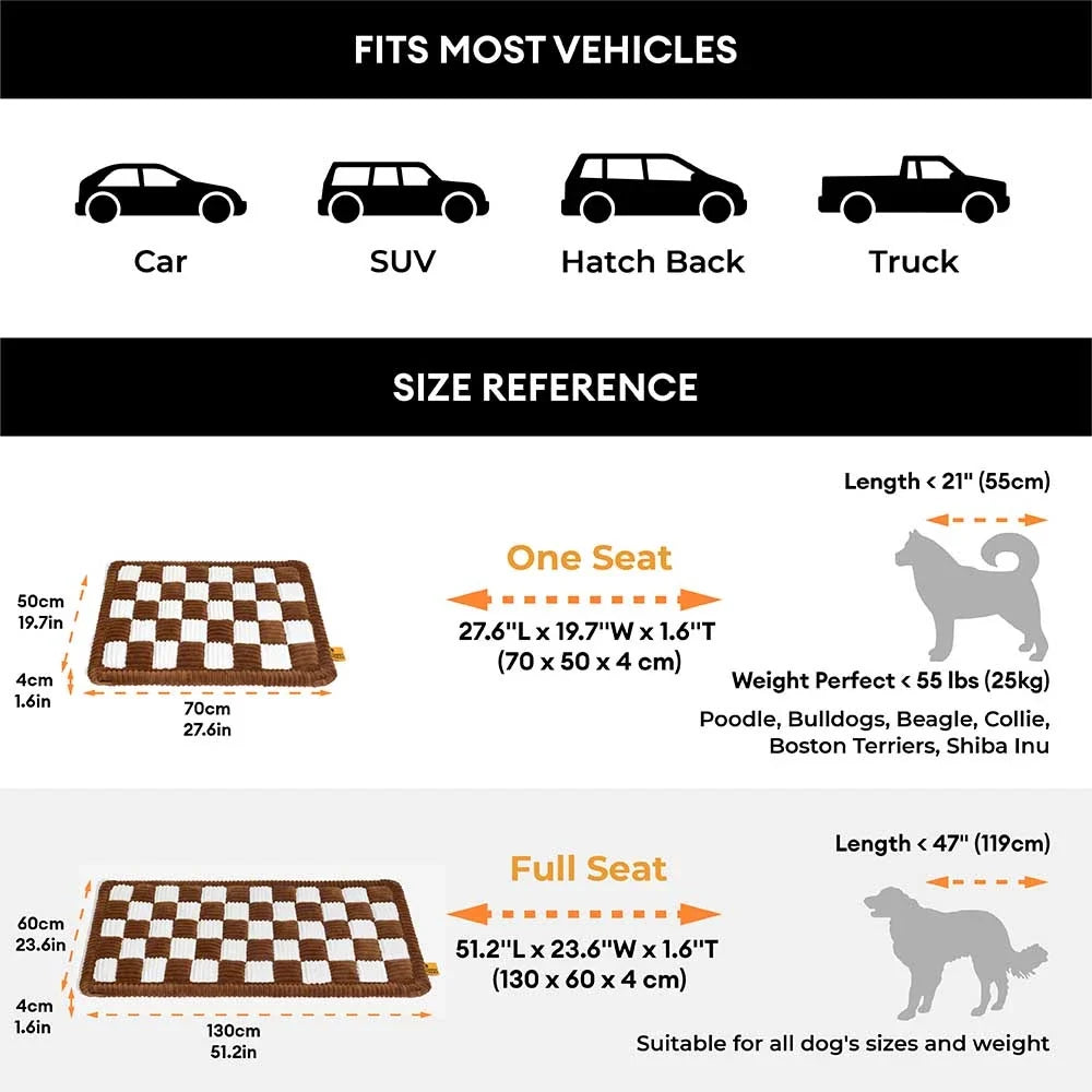 Premium Faux Leather Water-repellent Hammock Dog Car Seat Cover With... detail view 11 | Petix pet supplies for dogs and cats