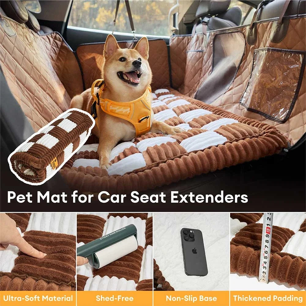 Premium Faux Leather Water-repellent Hammock Dog Car Seat Cover - Rid... detail view 9 | Petix pet supplies for dogs and cats
