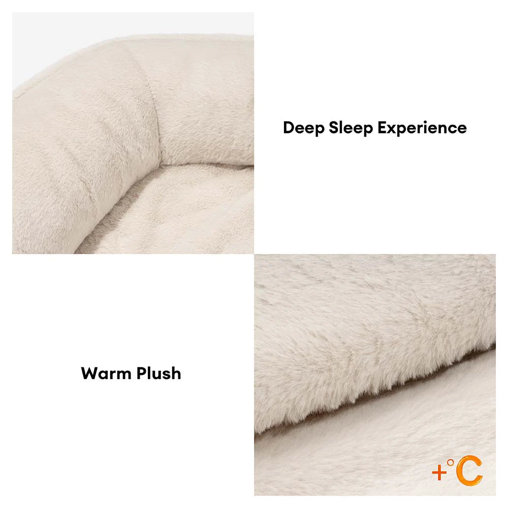 Deluxe Faux Leather & Plush Removable Orthopedic Donut Dog Bed - Warm... detail view 6 | Petix pet supplies for dogs and cats