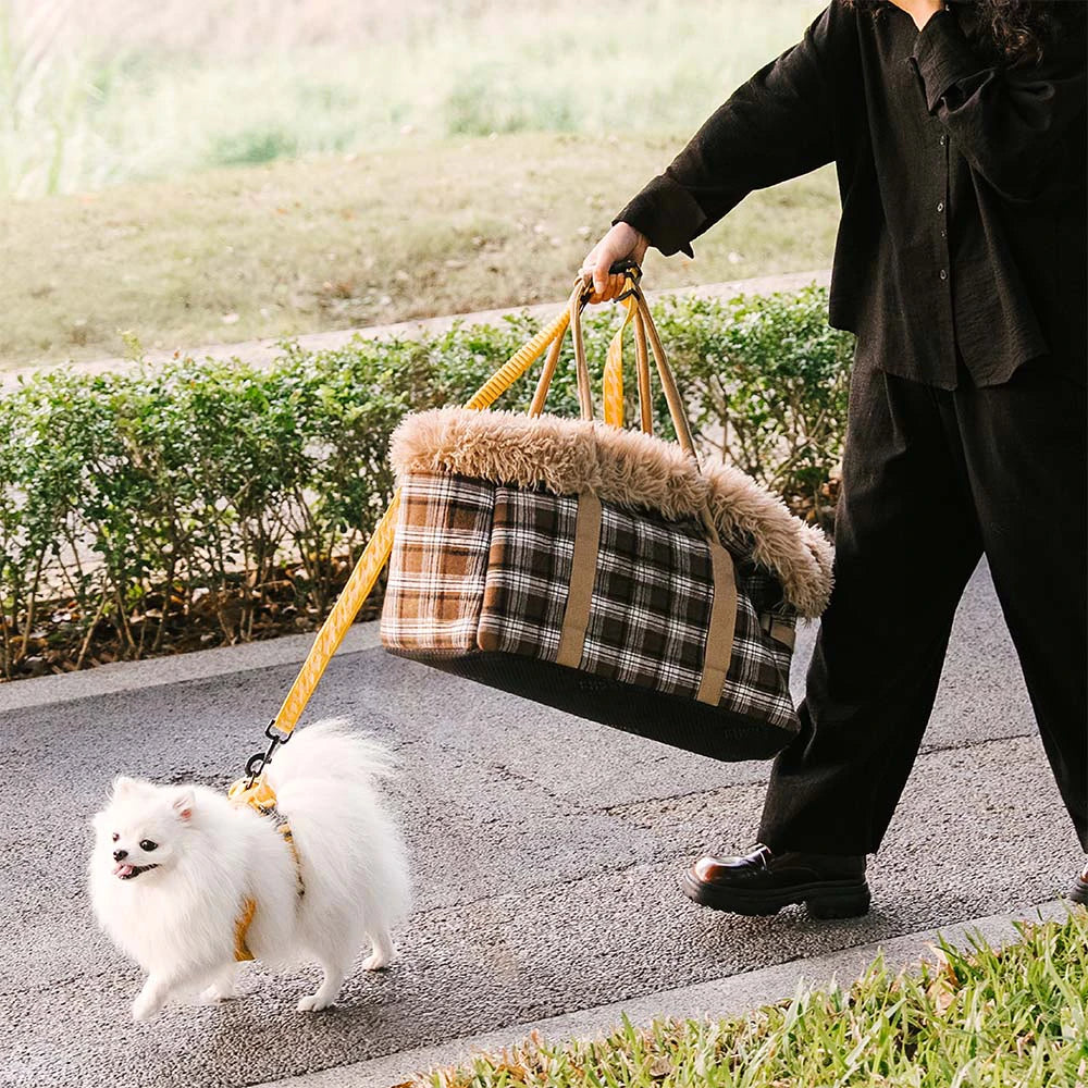 2 in 1 Large All-Season Pet Carrier and Dog Sleeping Bag... lifestyle and size view 11 | Petix pet supplies for dogs and cats