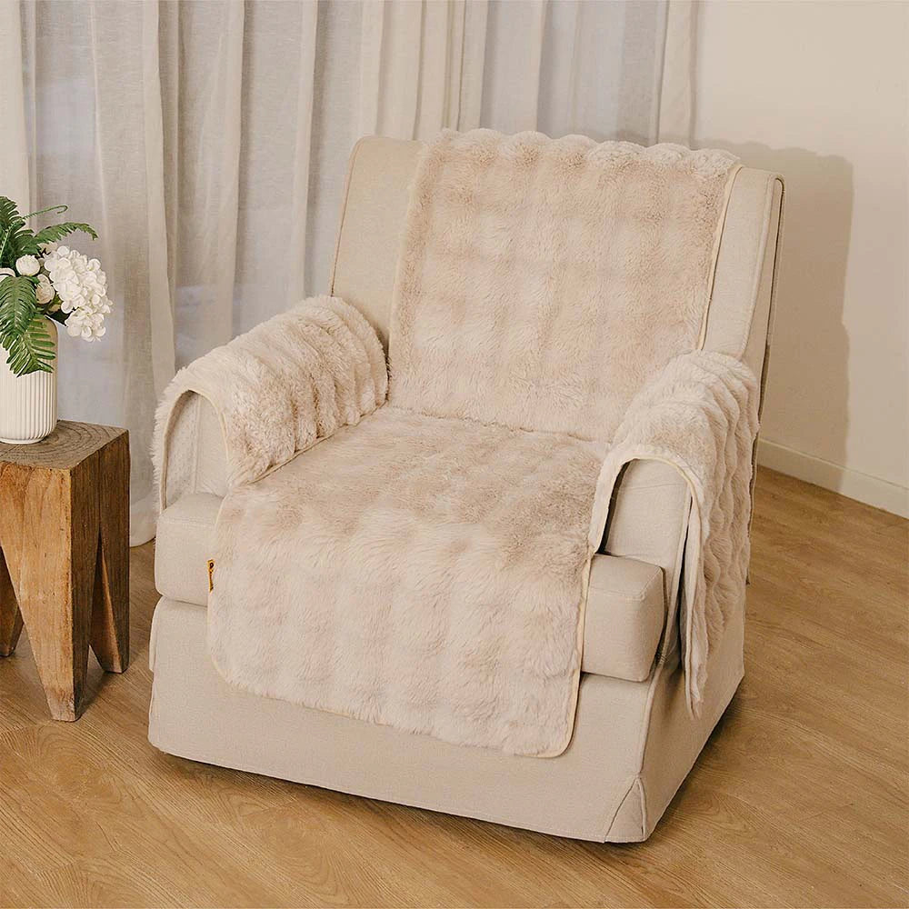 Water-resistant Fluffy Soft Furniture Protector Recliner... lifestyle and size view 21 | Petix pet supplies for dogs and cats