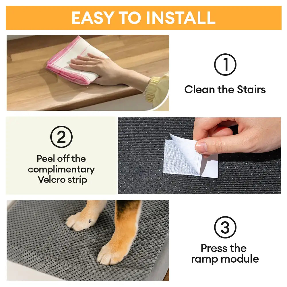 Modular Foam Dog Ramp Stairs for Staircase Stairs with Velcro - Dog... detail view 11 | Petix pet supplies for dogs and cats