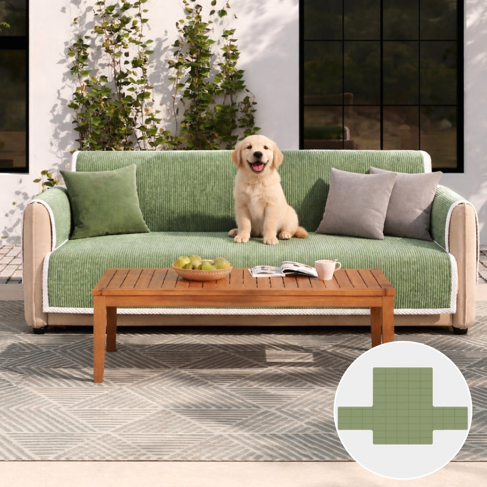 All-Season Anti-Slip Striped Pet Rug Furniture Protector with Armrest... detail view 4 | Petix pet supplies for dogs and cats