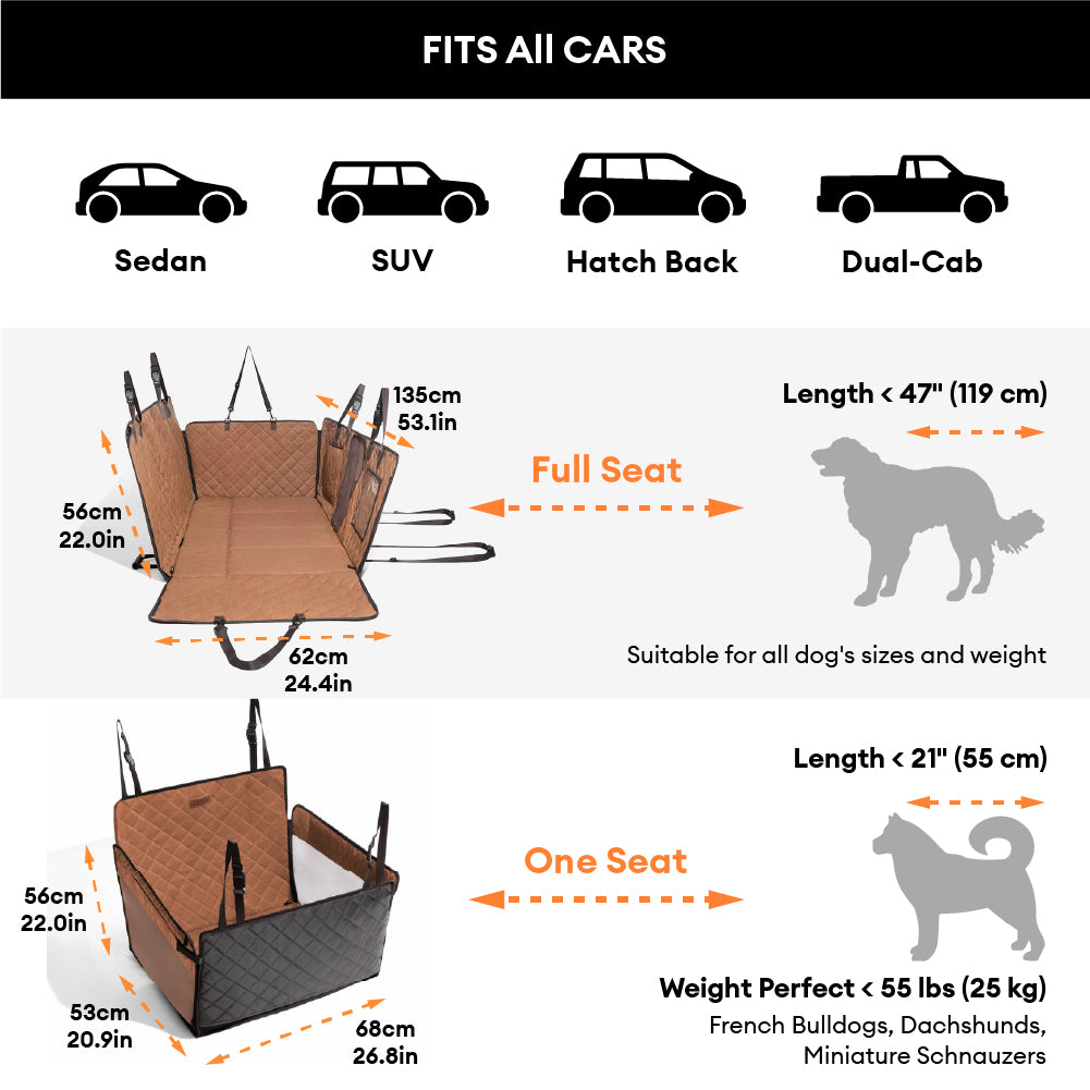 Premium Faux Leather Water-repellent Hammock Dog Car Seat Cover - Rid... detail view 8 | Petix pet supplies for dogs and cats