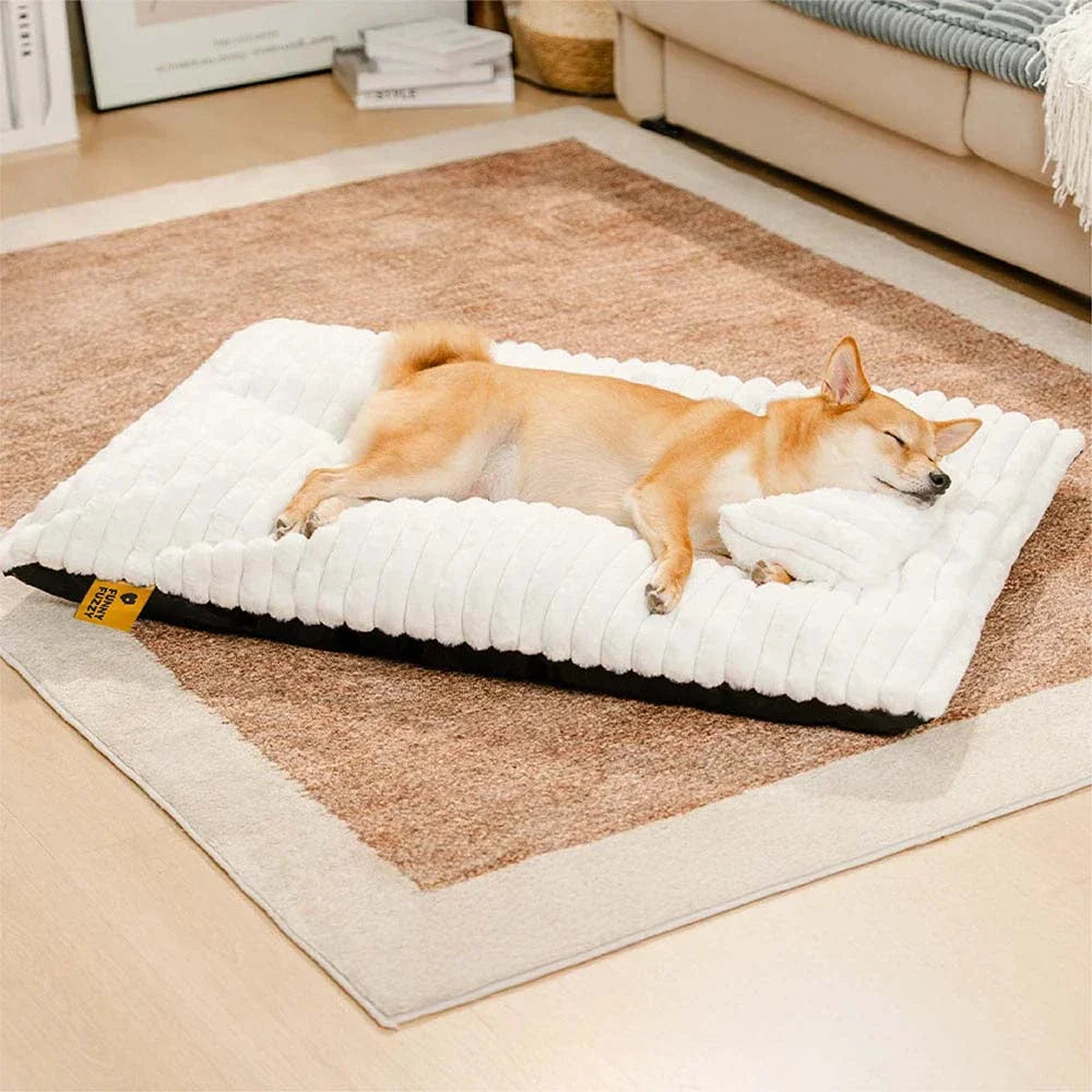 Plush Fluffy Thick Comfort Calming Dog Bed with Pillow - Dog Beds detail view 11 | Petix pet supplies for dogs and cats