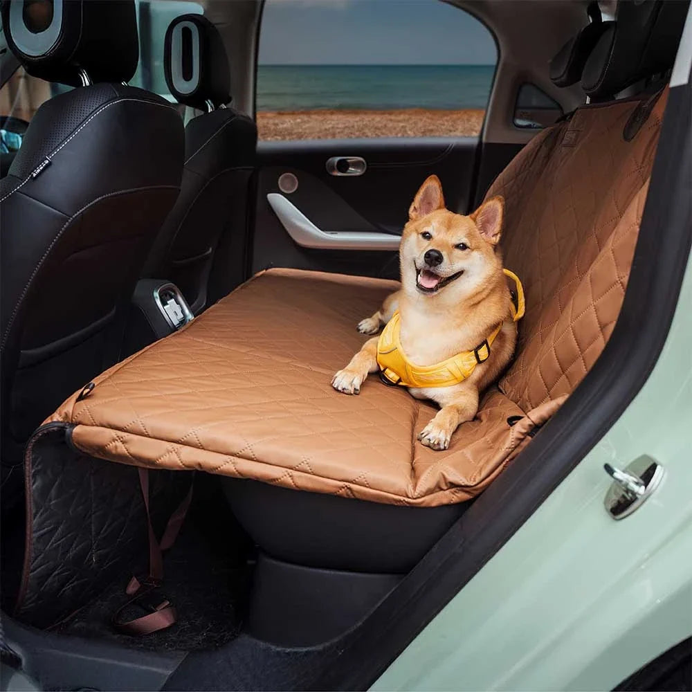 Premium Faux Leather Water-repellent Hammock Dog Car Seat Cover With... detail view 12 | Petix pet supplies for dogs and cats
