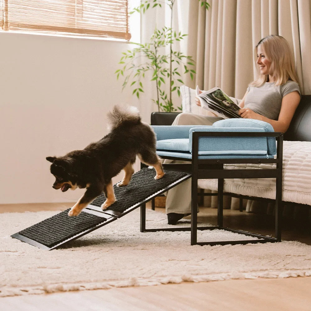 Elevated Pet Sofa Bed with Stairs Ramp for Bedside Lounge or Dog Win... detail view 15 | Petix pet supplies for dogs and cats