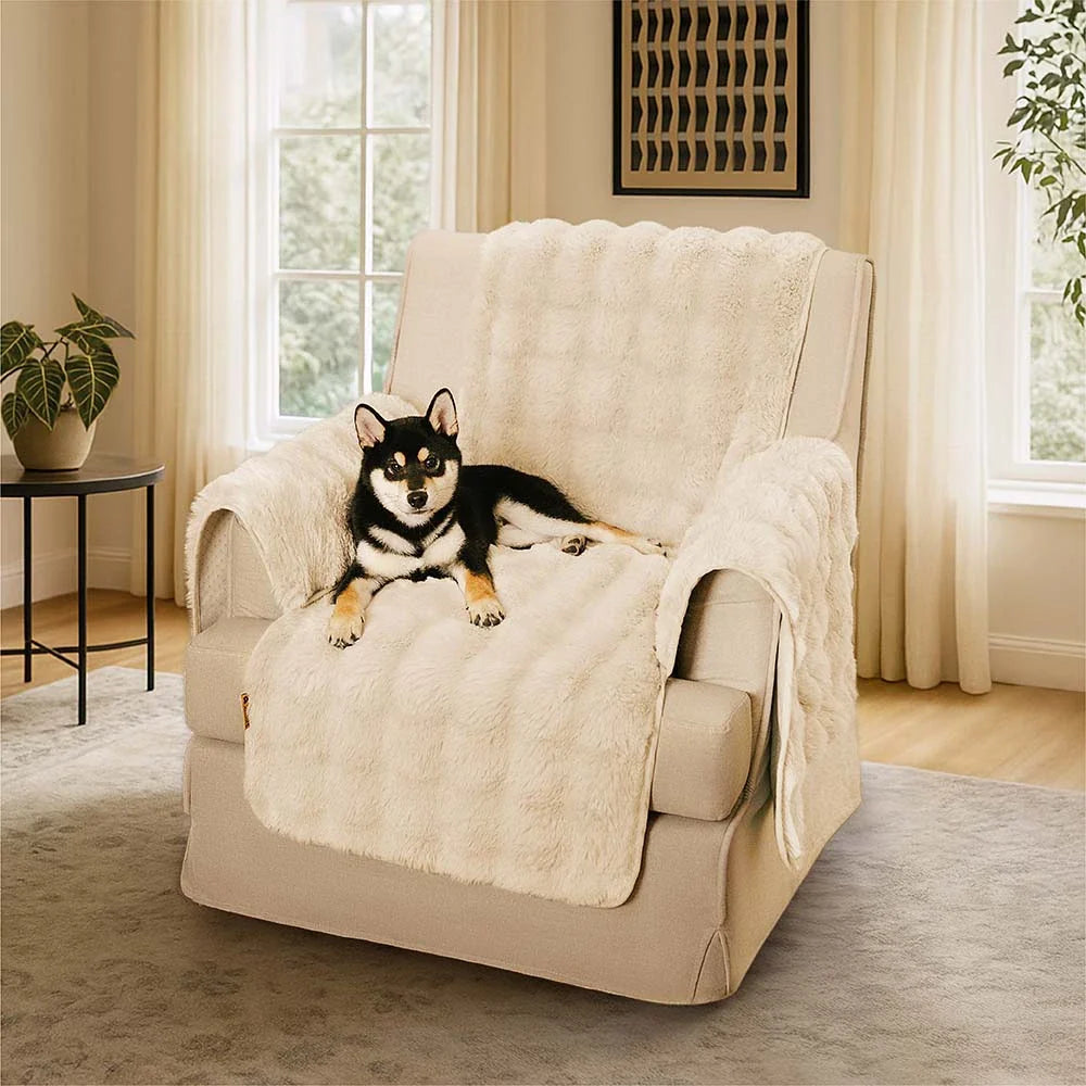 Water-resistant Fluffy Soft Furniture Protector Sectional Couch Cover... detail view 4 | Petix pet supplies for dogs and cats