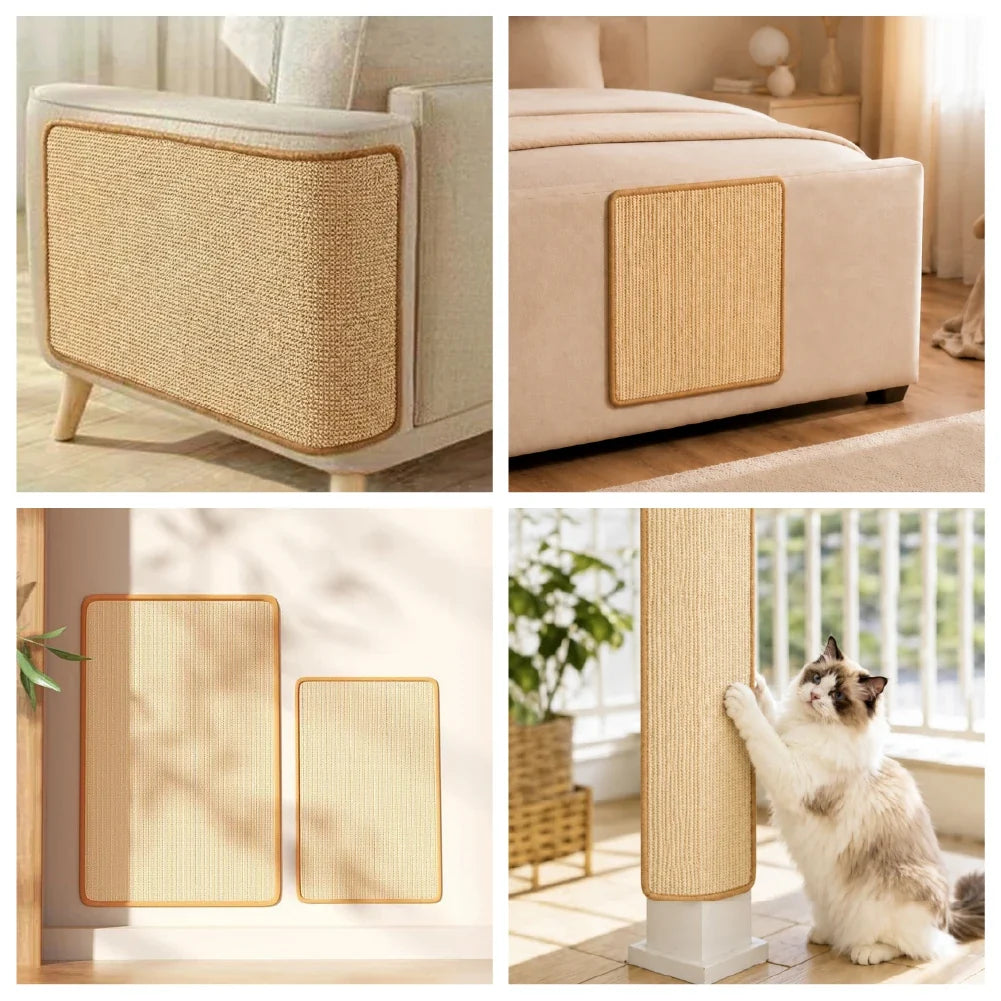 Faux Sisal Cat Scratcher Mat Sofa Protector with Velcro Tape - Scratc... detail view 7 | Petix pet supplies for dogs and cats