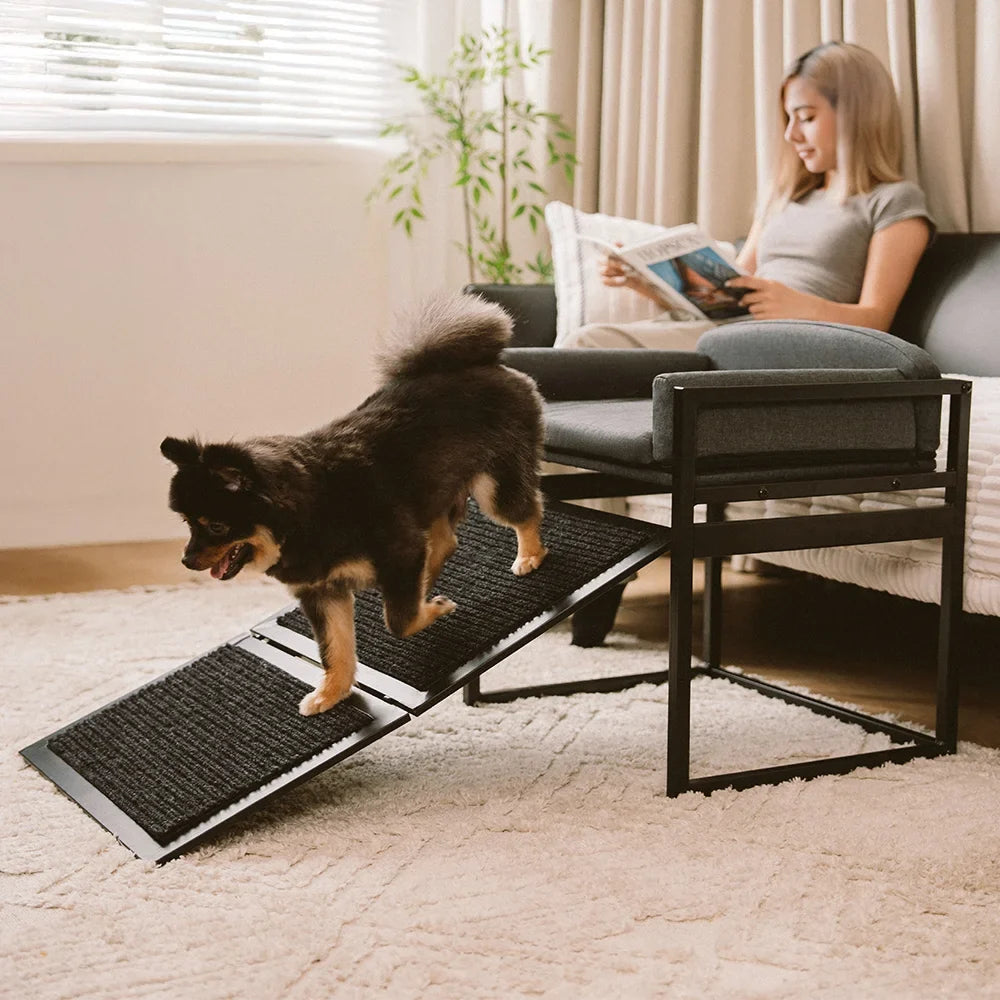 Elevated Pet Sofa Bed with Stairs Ramp for Bedside Lounge or Dog Wind... detail view 2 | Petix pet supplies for dogs and cats