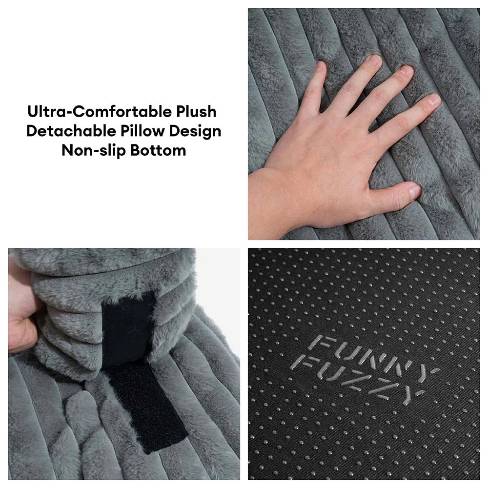 Plush Fluffy Thick Comfort Calming Dog Bed with Pillow - Dog Beds detail view 4 | Petix pet supplies for dogs and cats