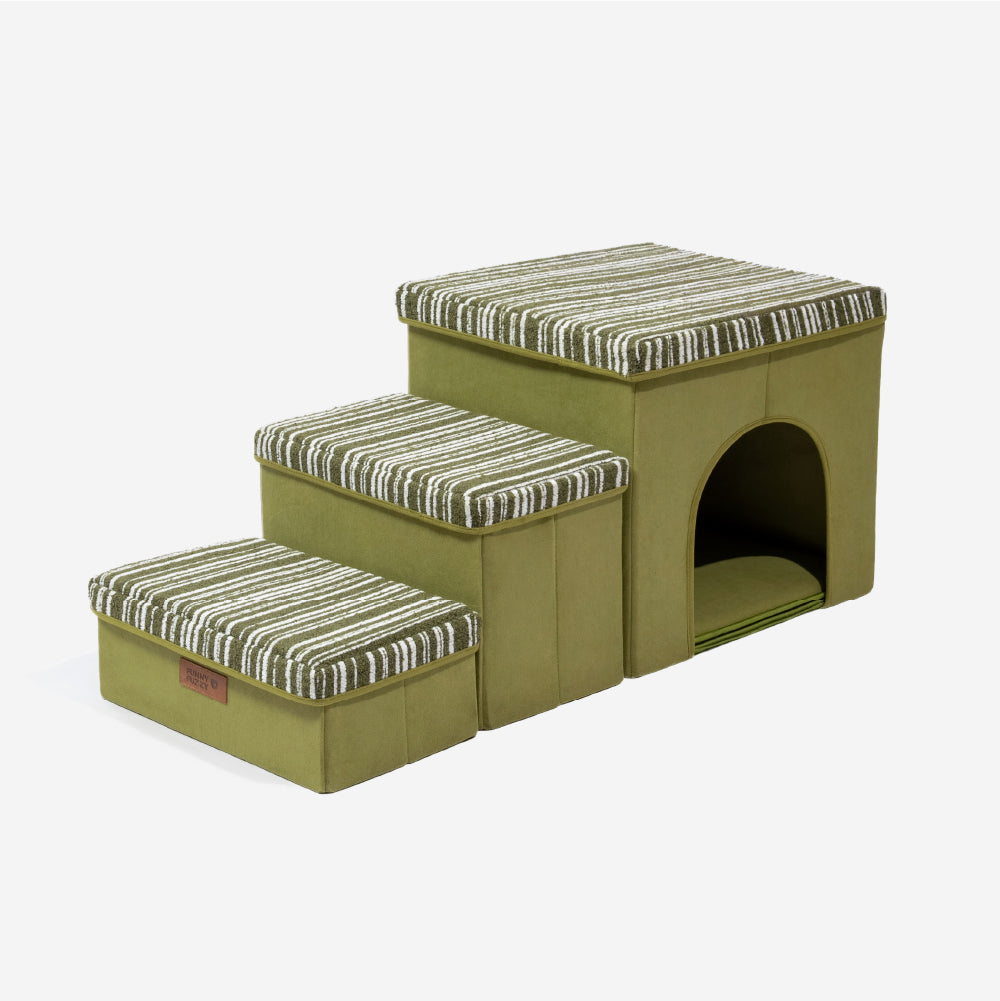 SnugNest Textured Stripe Dog Stairs with Storage - Dog Stairs detail view 10 | Petix pet supplies for dogs and cats