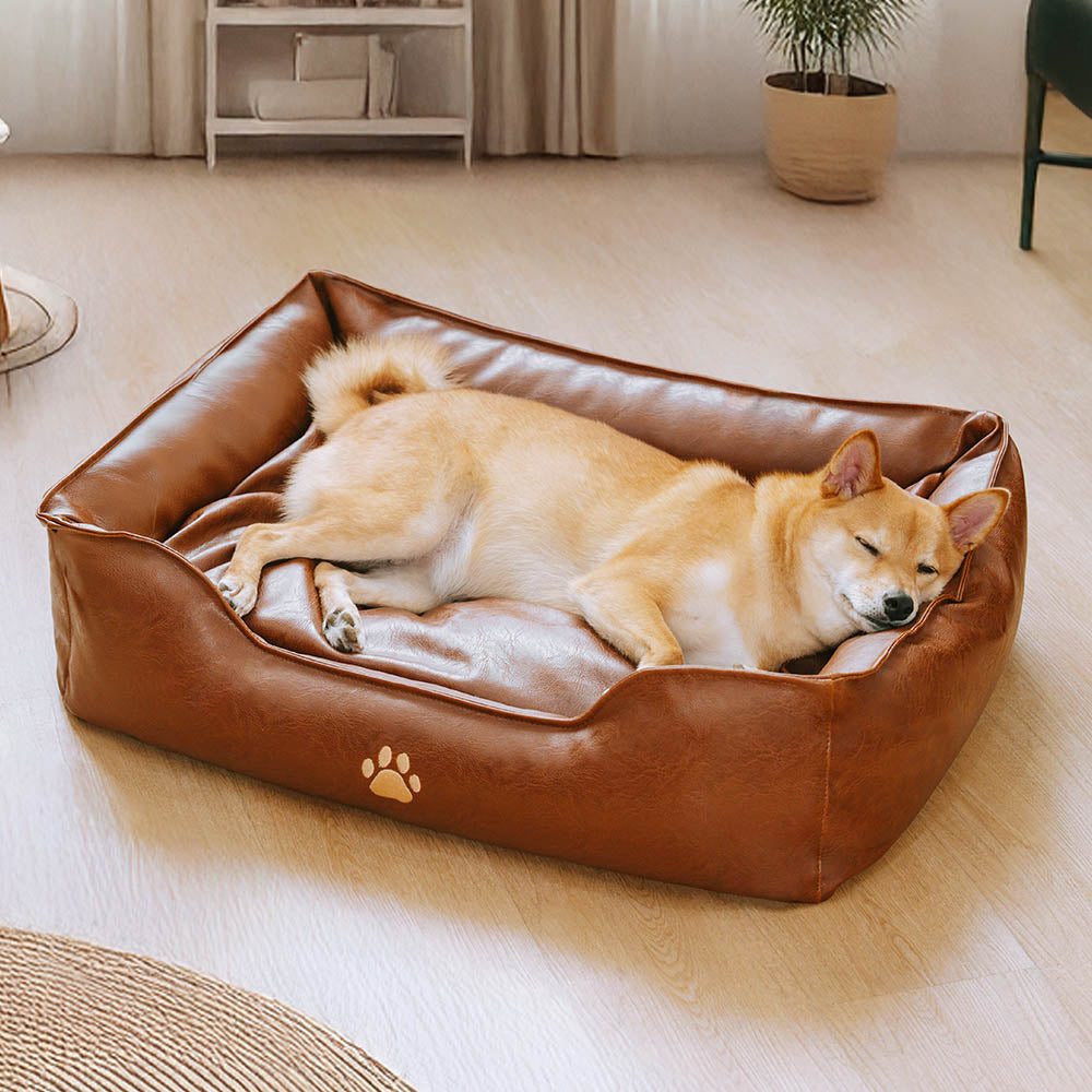 Luxury Faux Leather Waterproof Removable Dog Sofa Bed - Dog Beds main product image | Petix pet supplies for dogs and cats