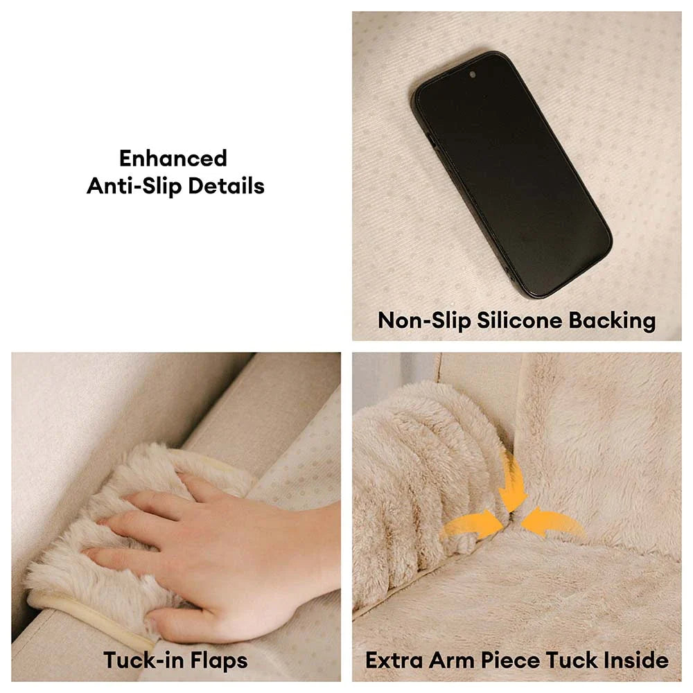Water-resistant Fluffy Soft Furniture Protector Sectional Couch Cover... detail view 6 | Petix pet supplies for dogs and cats