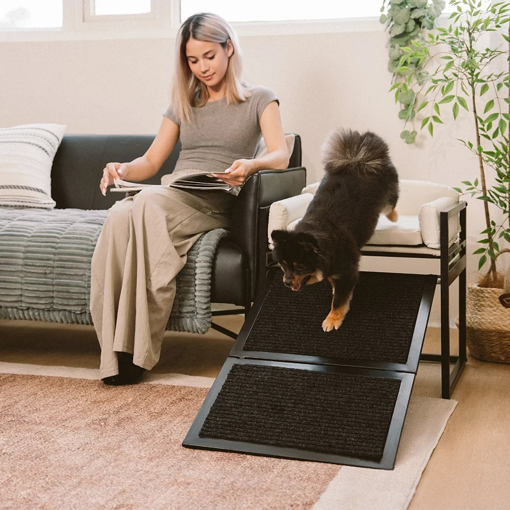 Elevated Pet Sofa Bed with Stairs Ramp for Bedside Lounge or Dog Win... detail view 14 | Petix pet supplies for dogs and cats