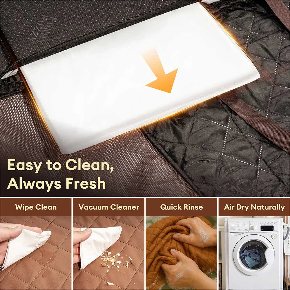 Premium Faux Leather Water-repellent Hammock Dog Car Seat Cover - Rid... detail view 7 | Petix pet supplies for dogs and cats