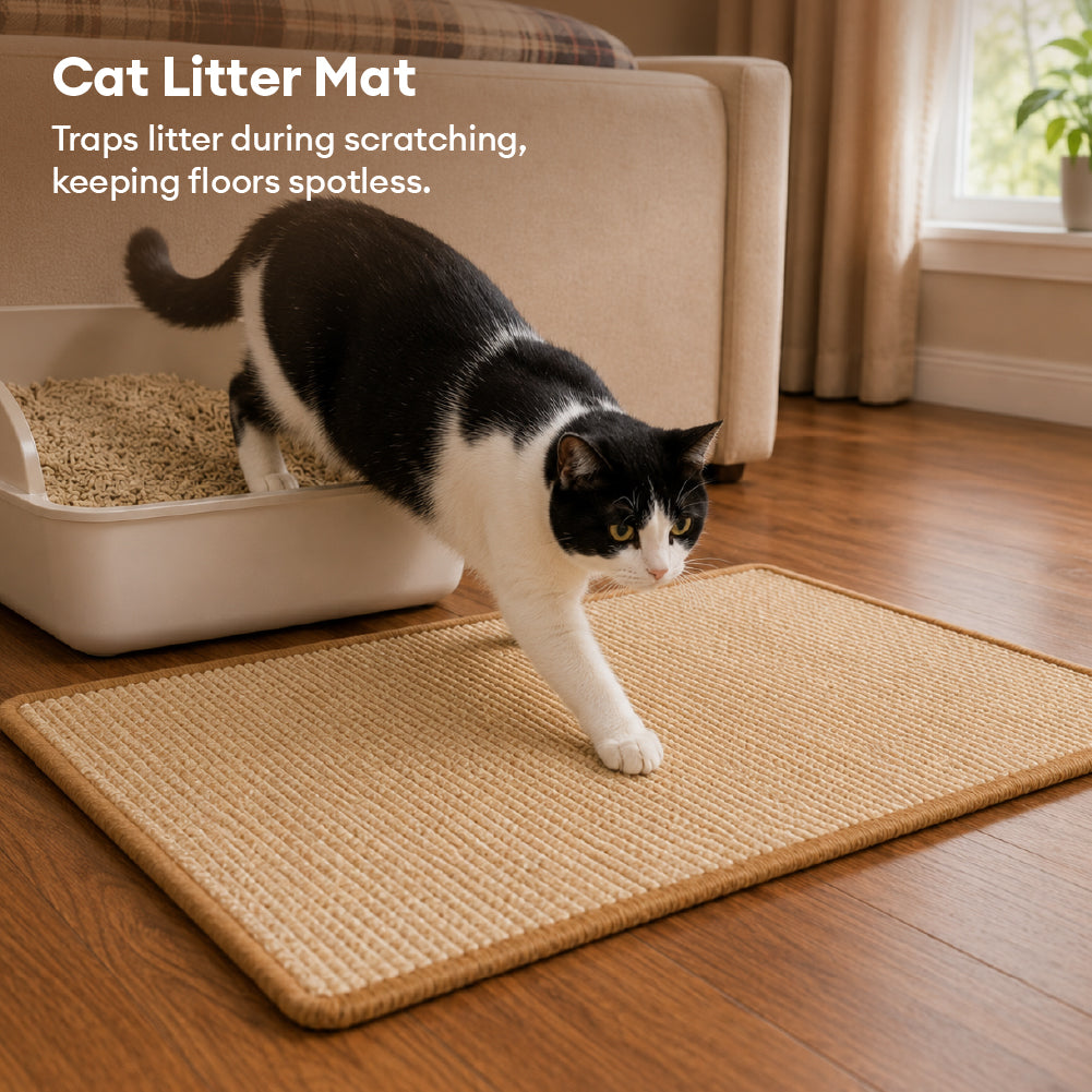 Faux Sisal Cat Scratcher Mat Sofa Protector with Velcro Tape - Scrat... detail view 10 | Petix pet supplies for dogs and cats
