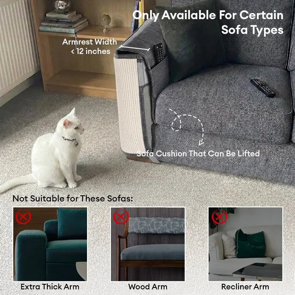 Fully Wrapped Cat Scratcher Mat Faux Sisal Sofa Armrest Protection fo... detail view 6 | Petix pet supplies for dogs and cats