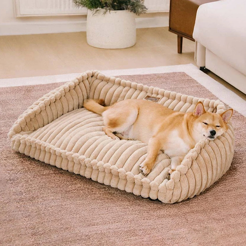 Plush Warmth Removable Orthopedic Wedge Bolster Dog Sofa Bed - CozySl... detail view 3 | Petix pet supplies for dogs and cats
