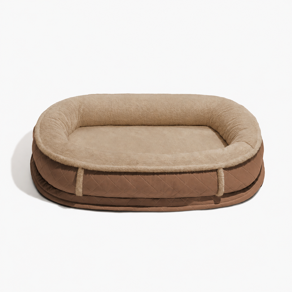 Deluxe Faux Leather & Plush Removable Orthopedic Donut Dog Bed - WarmNest