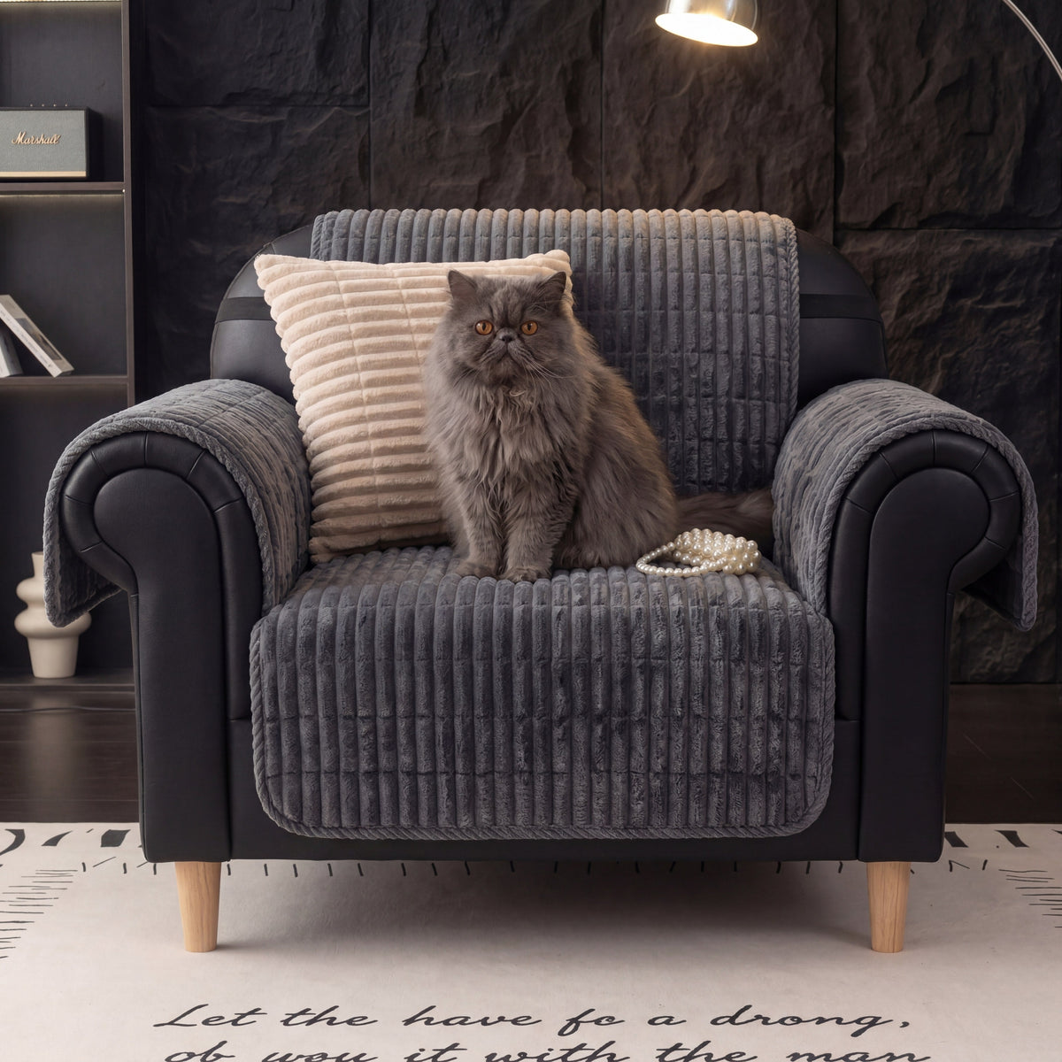 One-Piece Cozy Flannel Sofa Protection Non-Slip Recliner Couch Cover... detail view 12 | Petix pet supplies for dogs and cats