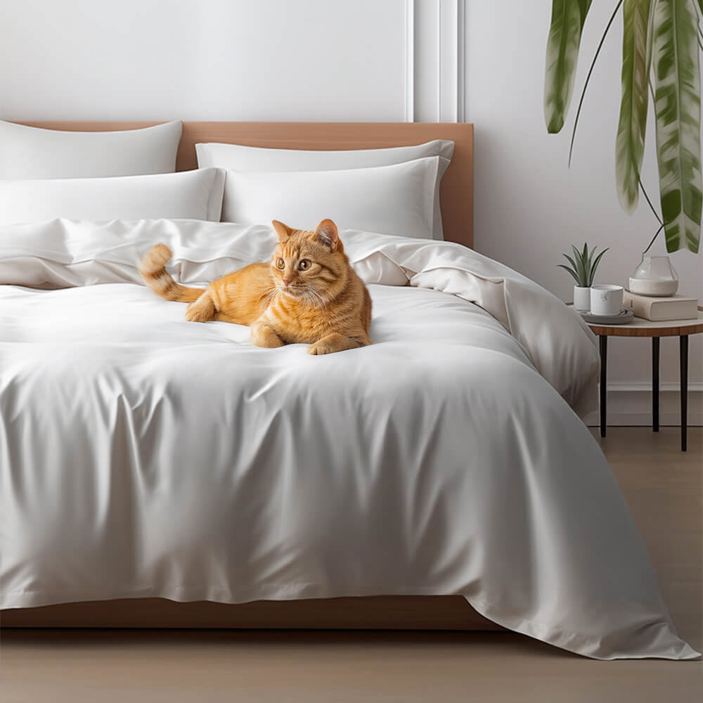 Comfortable Luxury Sateen 100% Bamboo Duvet Cover Bed Sheet Set... main product image | Petix pet supplies for dogs and cats