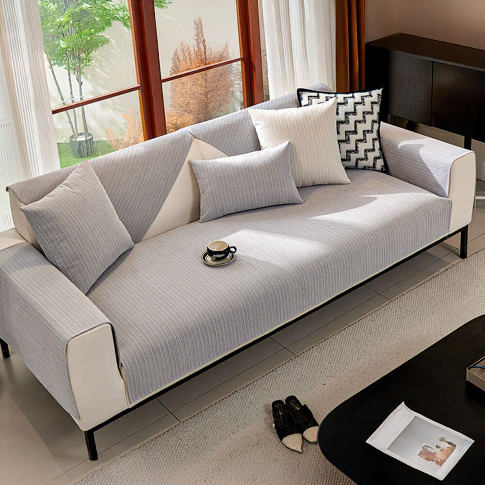 Minimalist Water-resistant Wheat Stripe Design Chenille Couch Cover... detail view 12 | Petix pet supplies for dogs and cats
