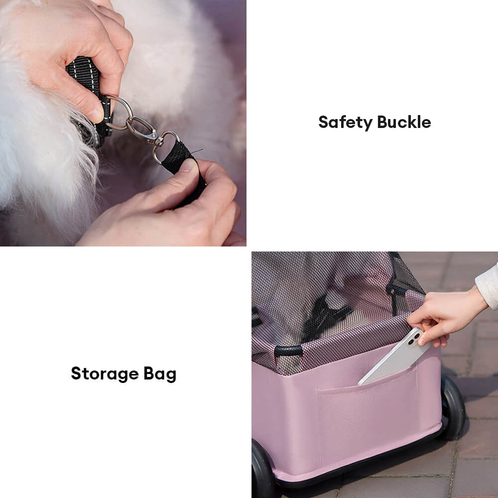 Lightweight Compact Foldable Small Dogs Pet Stroller with Sunshade Ca... detail view 6 | Petix pet supplies for dogs and cats