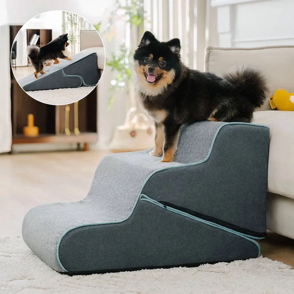 Multifunctional 2-in-1 Foldable Dog Stairs with Ramp Mode - Dog... main product image | Petix pet supplies for dogs and cats