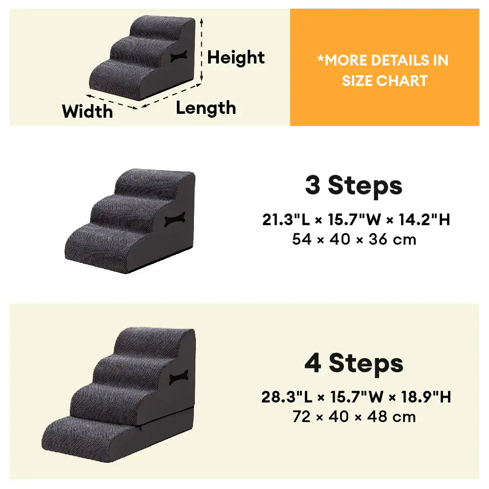 Adjustable Non-Slip Washable Soft Dog Stairs with Gentle Ramp - Dog S... detail view 8 | Petix pet supplies for dogs and cats