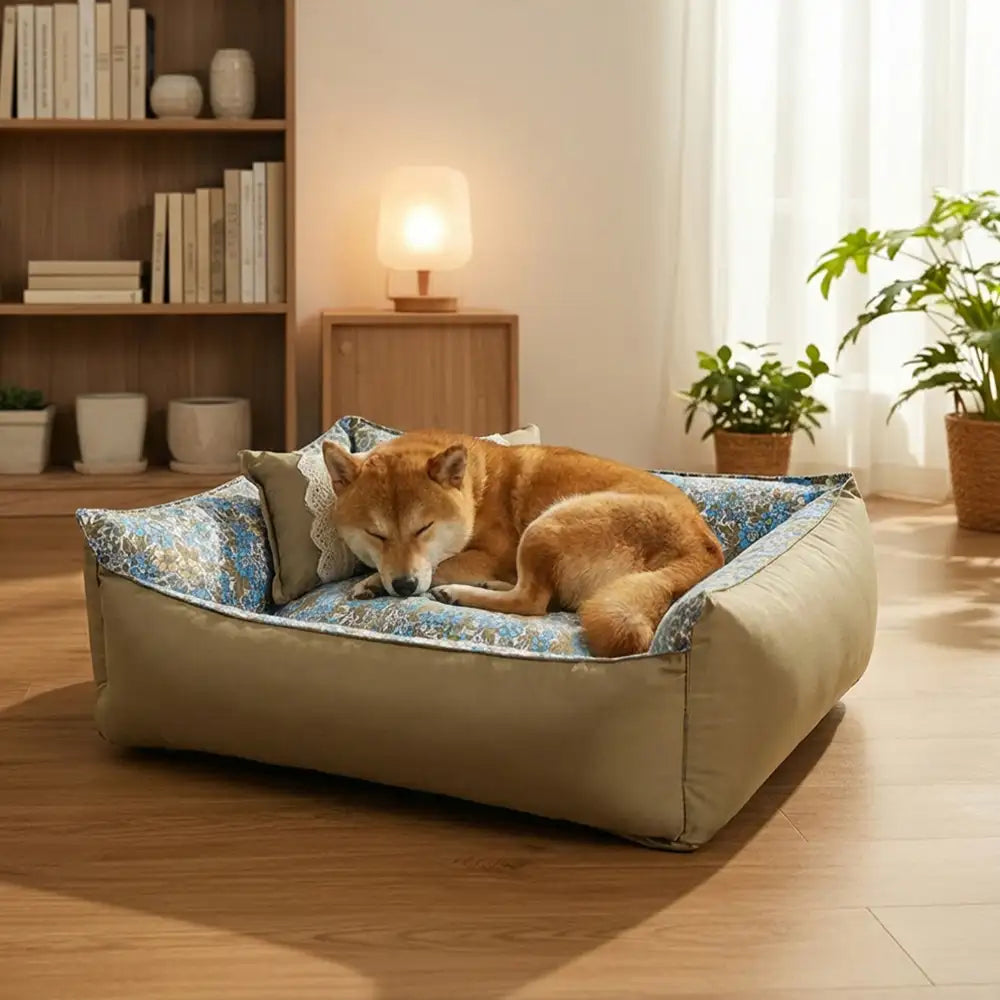 Floral Pattern Anti Static Washable All Season Dog Bed - Dog Beds main product image | Petix pet supplies for dogs and cats