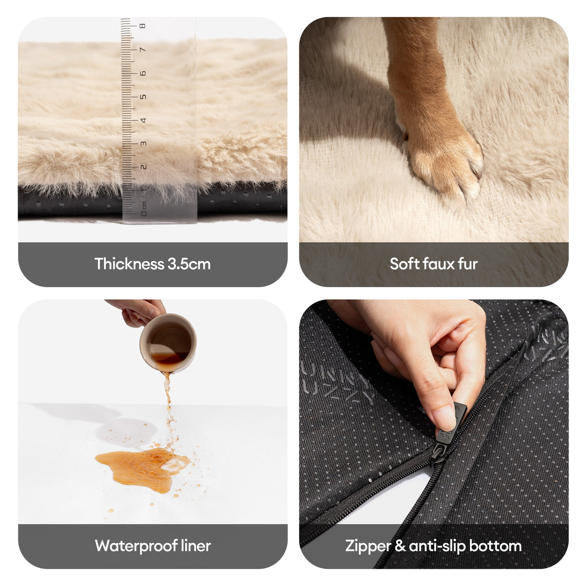 Cozy Plush Warm Washable and Portable Pet Mat - ThermoPad - Dog Beds detail view 9 | Petix pet supplies for dogs and cats