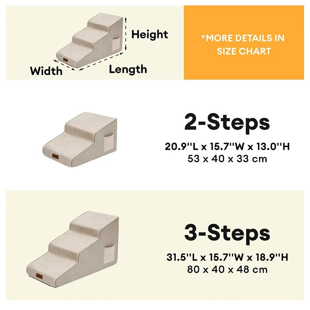 Chenille Extra Wide Non-Slip Removable Sponge Pet Stairs - SafeRamp... detail view 6 | Petix pet supplies for dogs and cats
