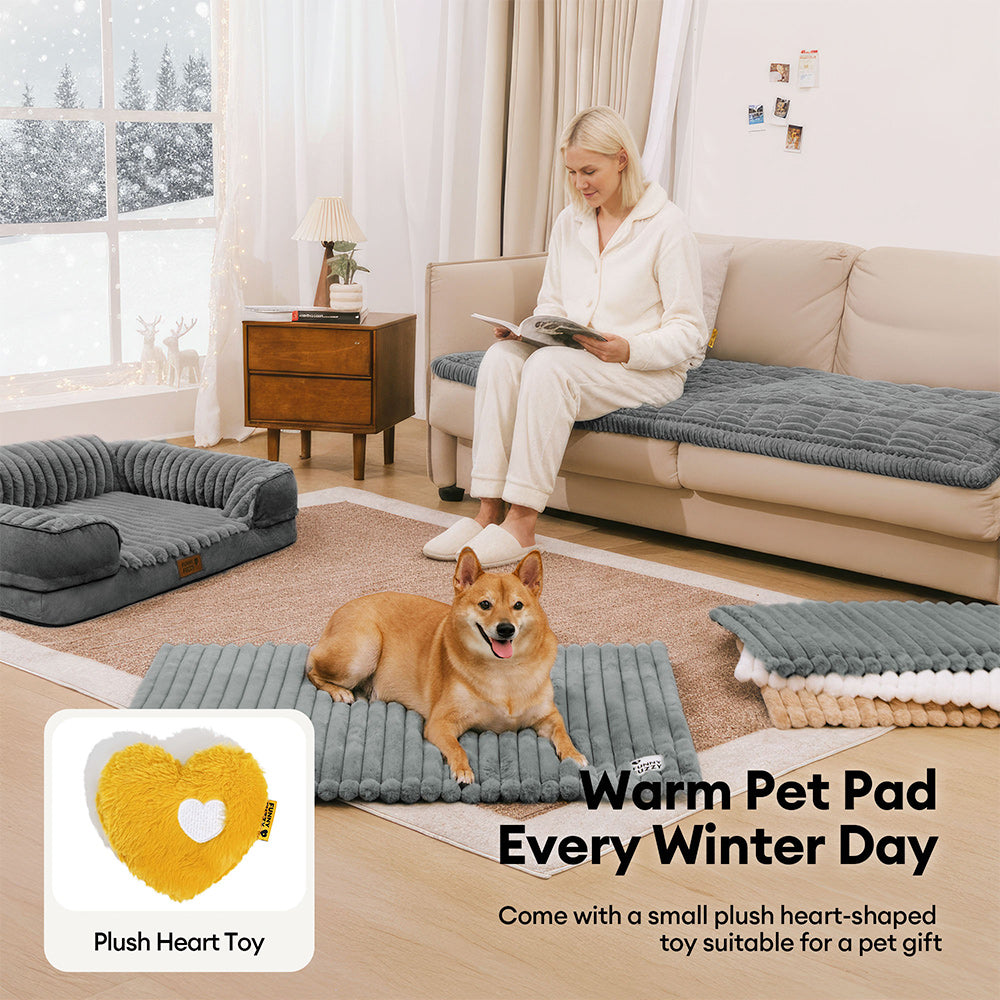 Fluffy Faux Rabbit Fur Washable Warm Pet Mat - ComfyEase - Dog Beds detail view 9 | Petix pet supplies for dogs and cats
