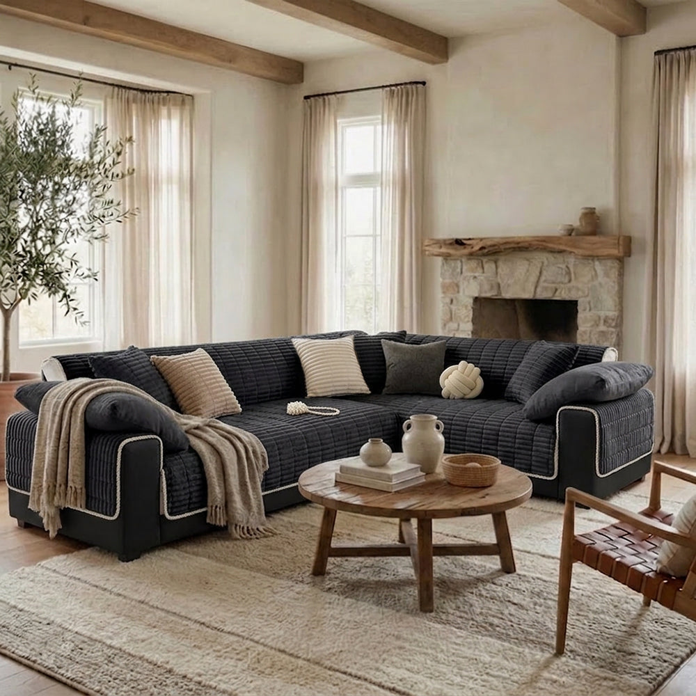 One-Piece Cozy Flannel Sofa Protection Non-Slip Sectional Couch Cove... detail view 21 | Petix pet supplies for dogs and cats