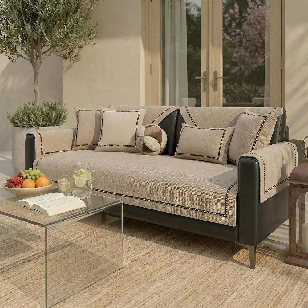 Simple Modern Jacquard High-Weight Non-Slip Chenille Outdoor Couch Co... detail view 2 | Petix pet supplies for dogs and cats
