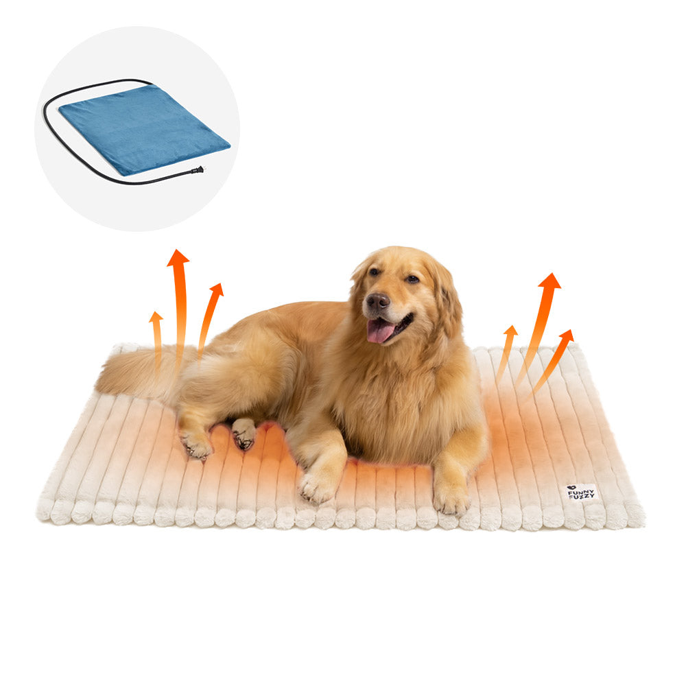 Fluffy Faux Rabbit Fur Washable Warm Pet Mat - ComfyEase... lifestyle and size view 20 | Petix pet supplies for dogs and cats