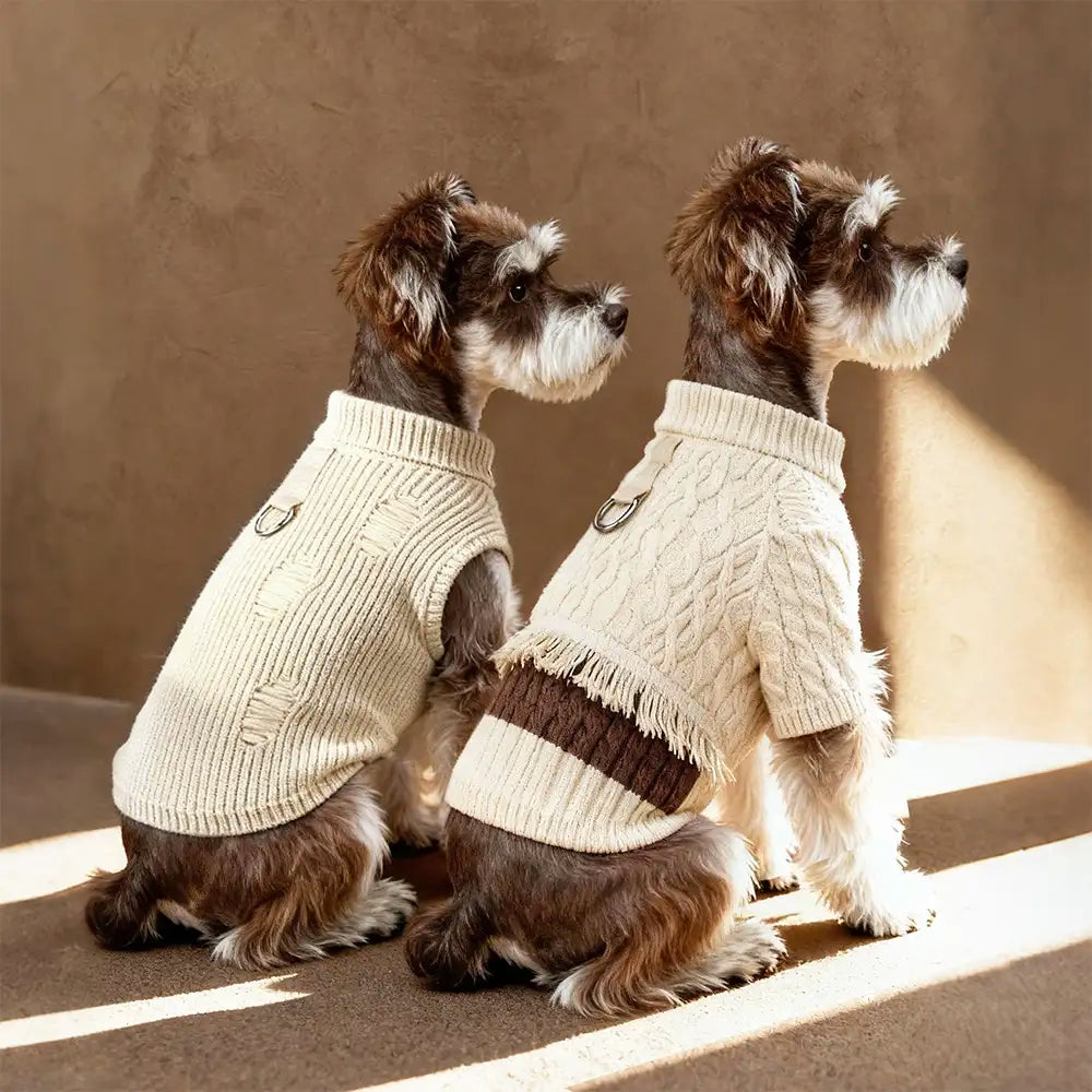 Retro Cable Knit Dachshund And Small To Medium-Sized Dog Sweater - Do... detail view 5 | Petix pet supplies for dogs and cats