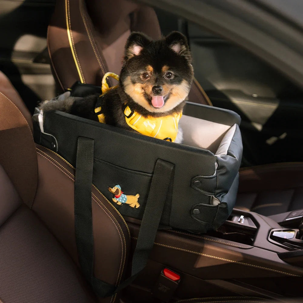 Portable Travel Faux Leather Waterproof Center Console Pet Car Seat... detail view 12 | Petix pet supplies for dogs and cats